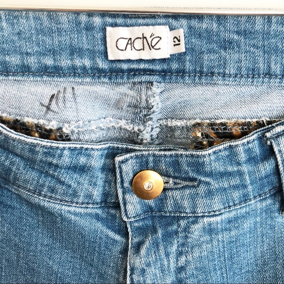 Vintage Cache Embroidered Flare Denim Jeans 12 - Picture 3 of 8